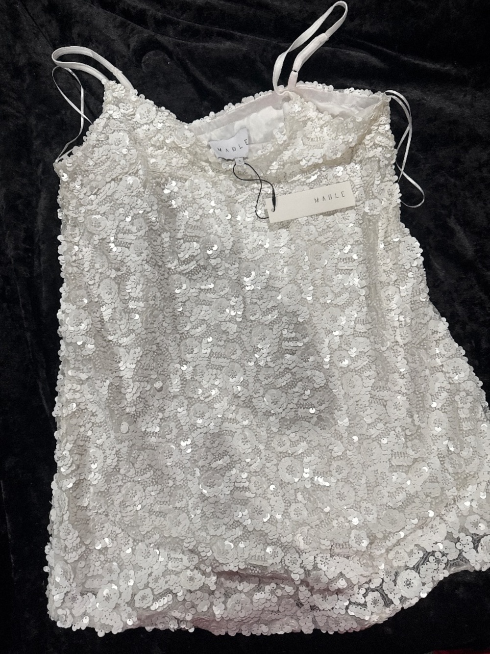 Sequin flower mini dress